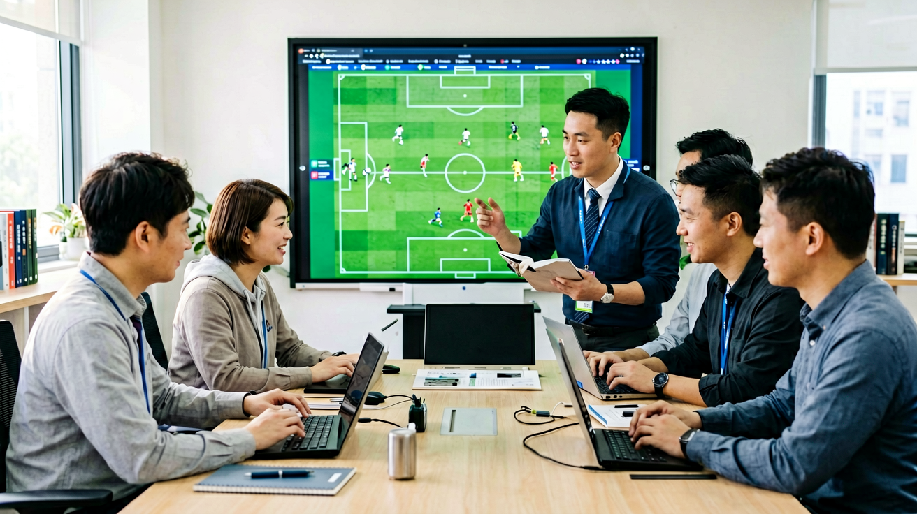 战术分析专题，展示教练战术板与比赛阵型推演
